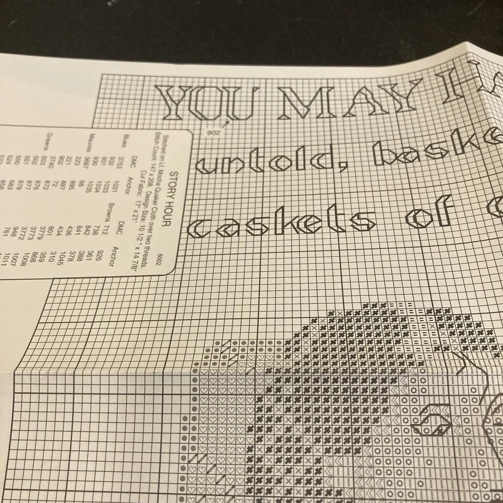 Studio B Story Hour Cross Stitch Pattern Reading Mother Poem Strickland‎ Gillian